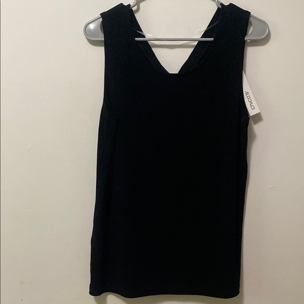 Chico's Black Tank Top V-Neck Sleeveless
